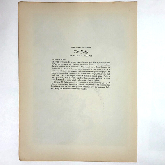 William Gropper "The Judge" 1930s Art Print Treasury Collection Sketch Vintage - Picture 7 of 11